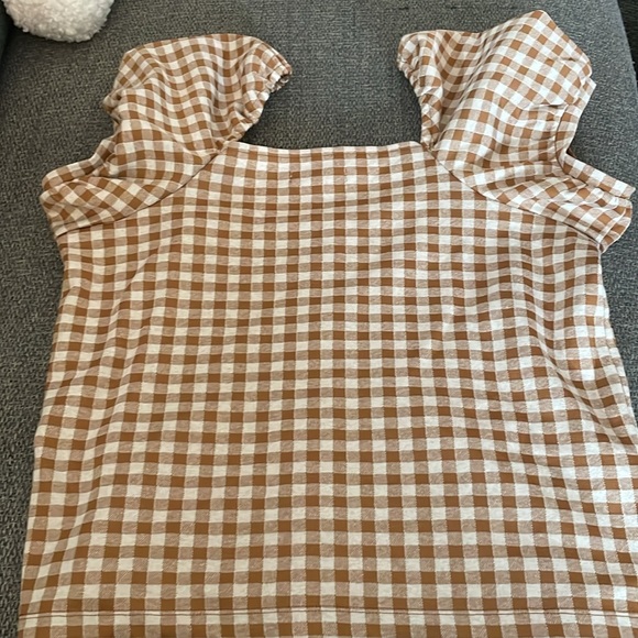 MADEWELL GINGHAM SHORTSLEEVE BUTTON DOWN TOP - size m - Picture 2 of 2